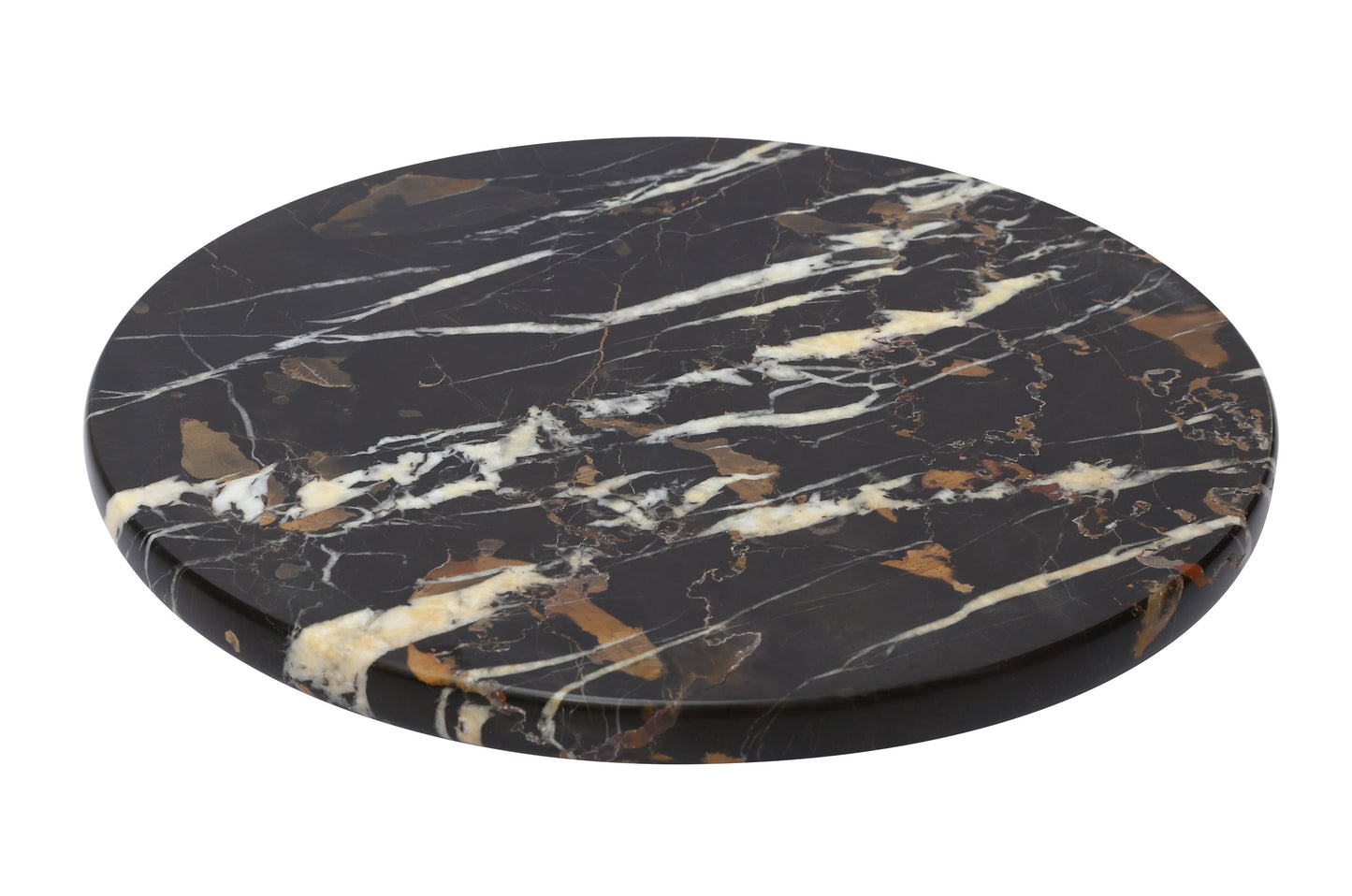 Black and Gold Aristocratic Ziarat Marble Lazy Susan