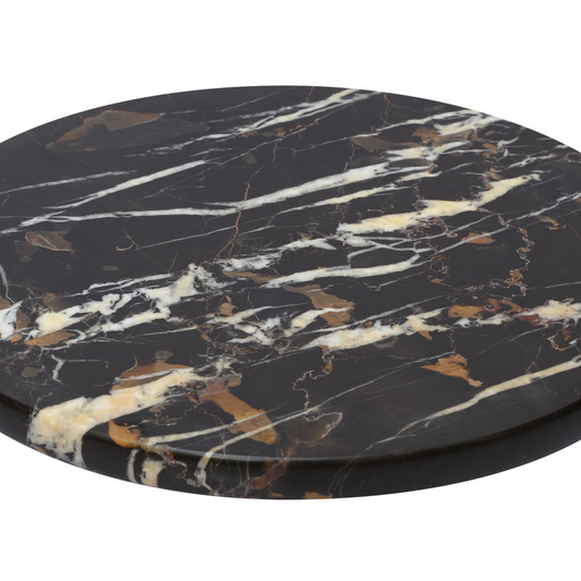 Black and Gold Aristocratic Ziarat Marble Lazy Susan