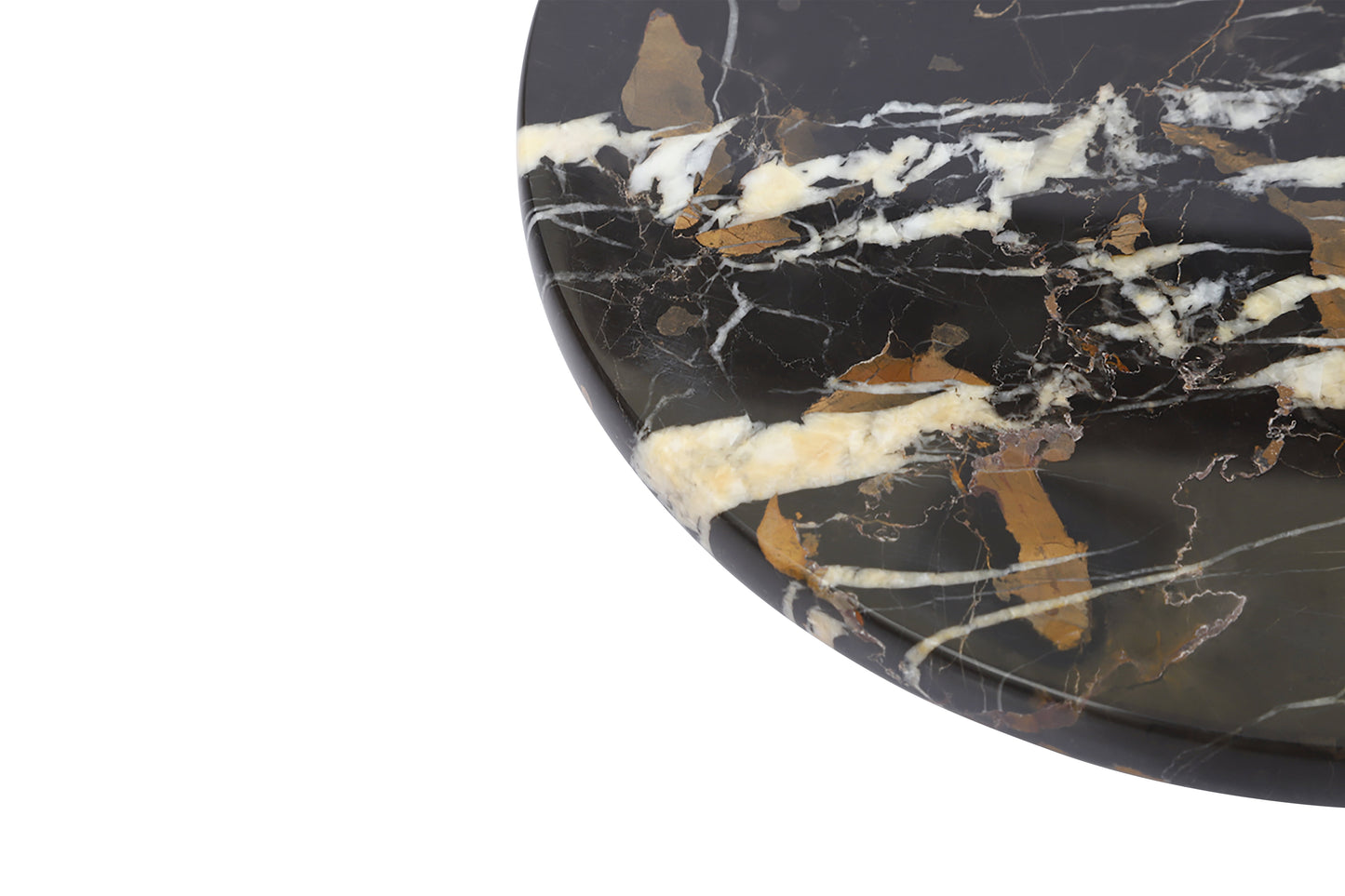 Black and Gold Aristocratic Ziarat Marble Lazy Susan