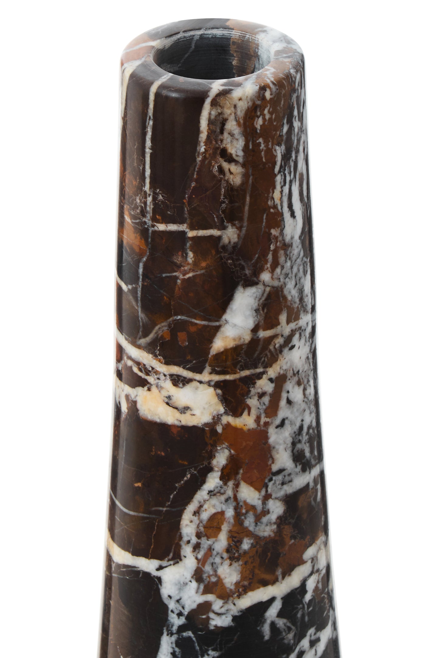 Black Aristocratic Marble Tapered Vase