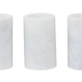 White Aristocratic Set of Three Marble Tealight Holders