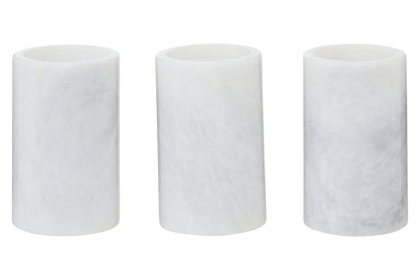 White Aristocratic Set of Three Marble Tealight Holders