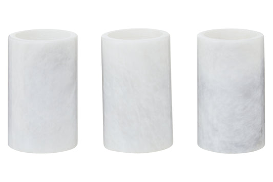 White Aristocratic Set of Three Marble Tealight Holders