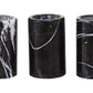 Black Aristocratic Set of Three Marble Tealight Holders