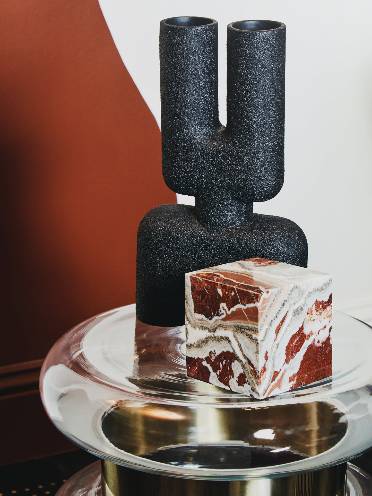 Red Aristocratic Marble Cube Ornament