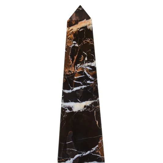 Black & Gold Aristocratic Large Marble Obelisk