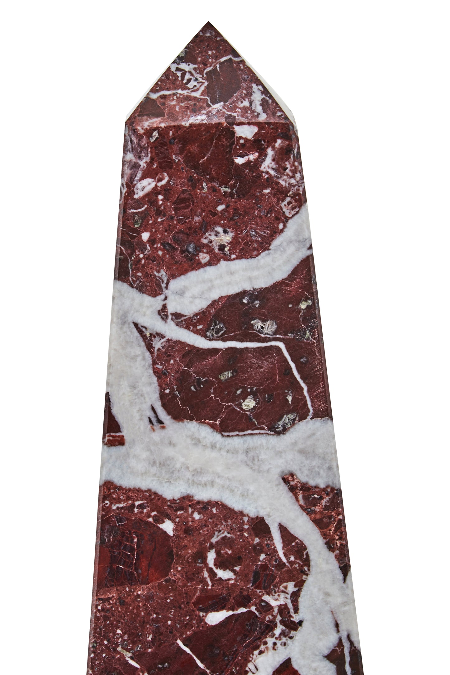 Red Aristocratic Small Marble Obelisk