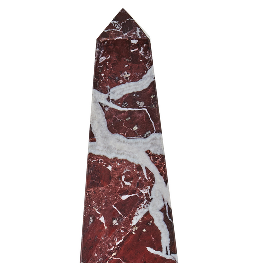 Red Aristocratic Small Marble Obelisk