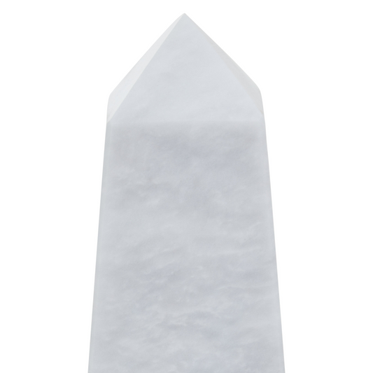 White Aristocratic Small Marble Obelisk