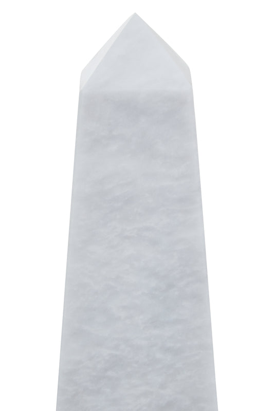 White Aristocratic Small Marble Obelisk