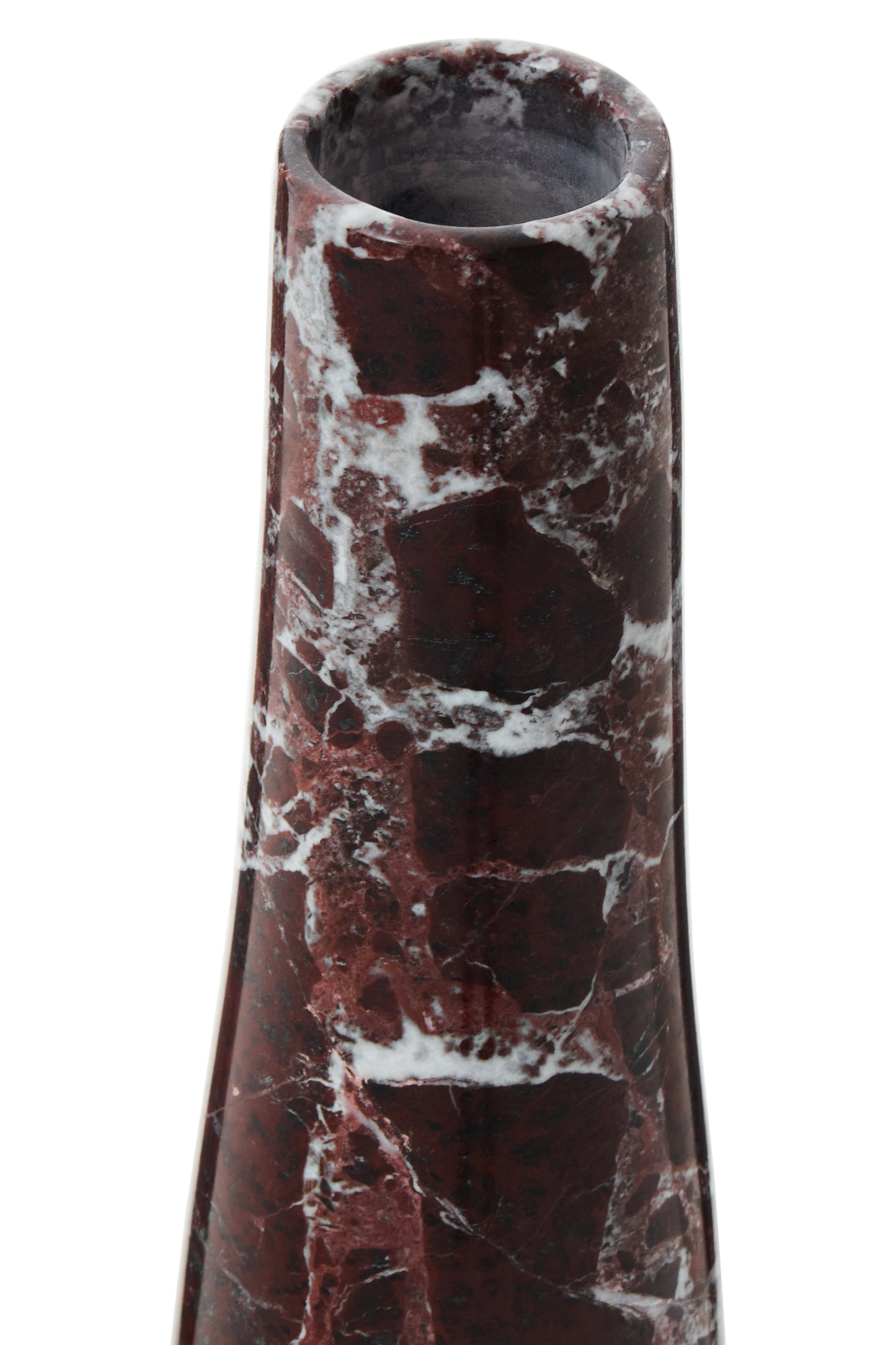 Red Aristocratic Marble Tapered Vase