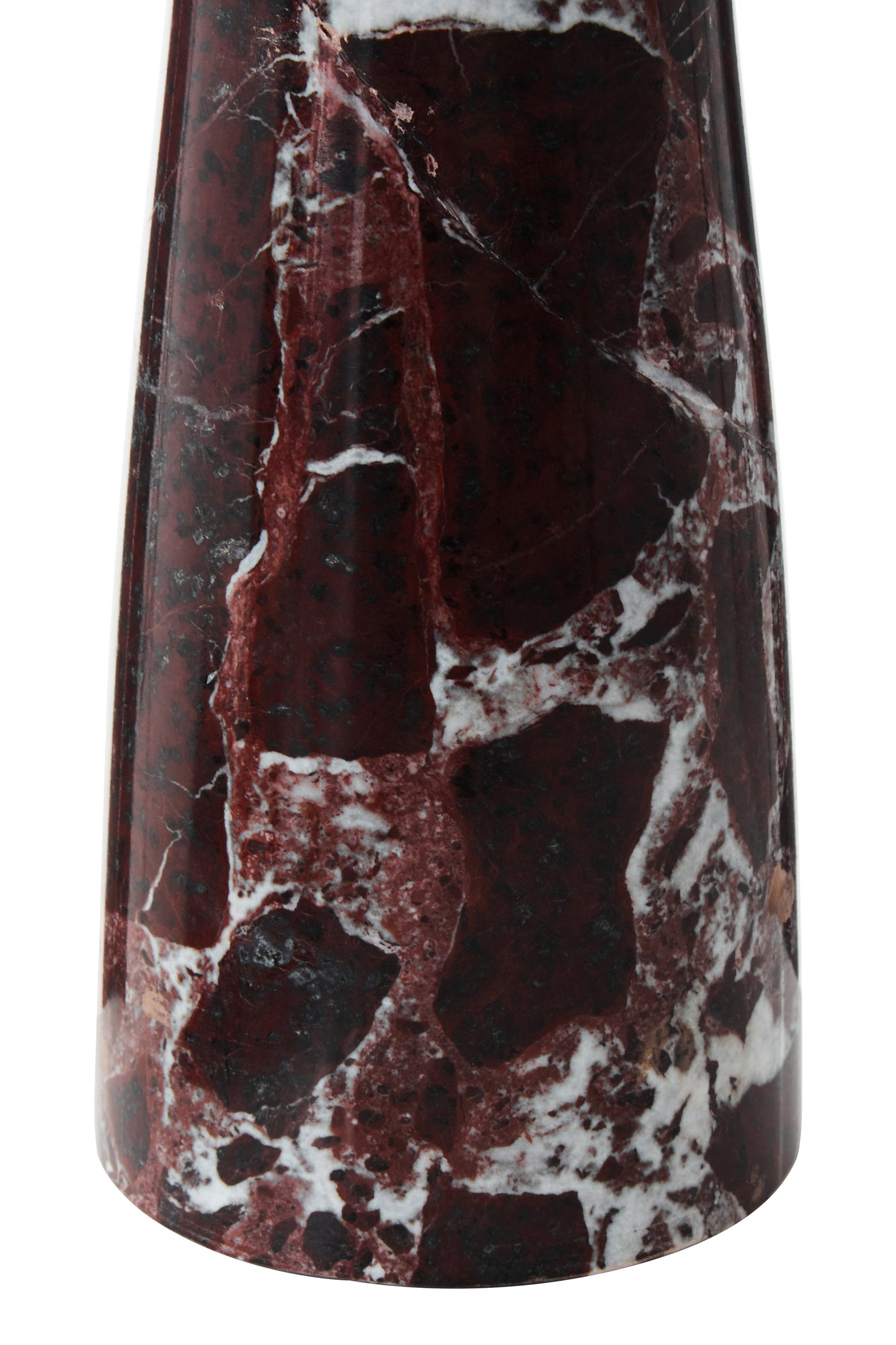 Red Aristocratic Marble Tapered Vase