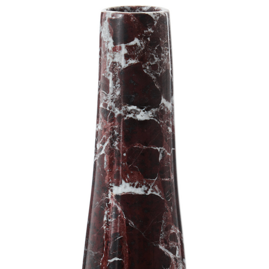 Red Aristocratic Marble Tapered Vase