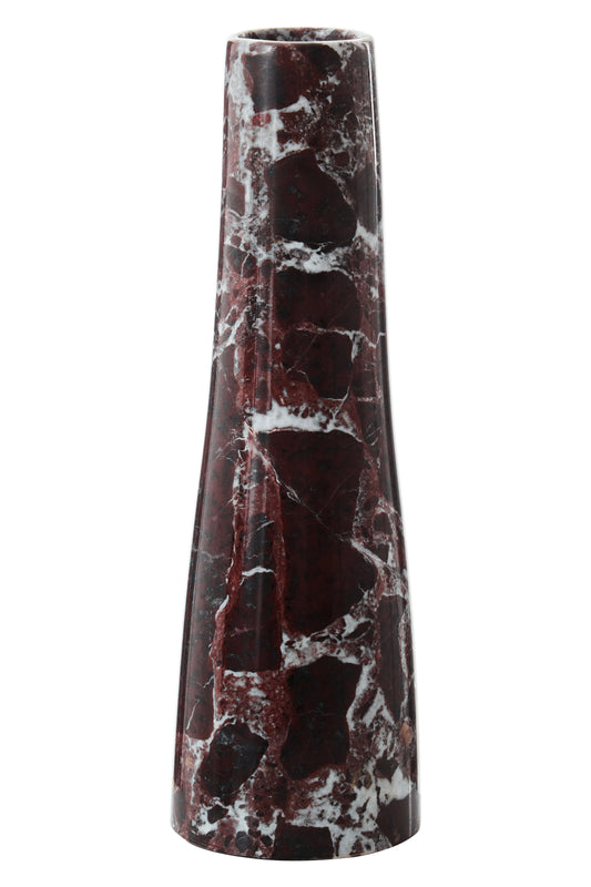 Red Aristocratic Marble Tapered Vase