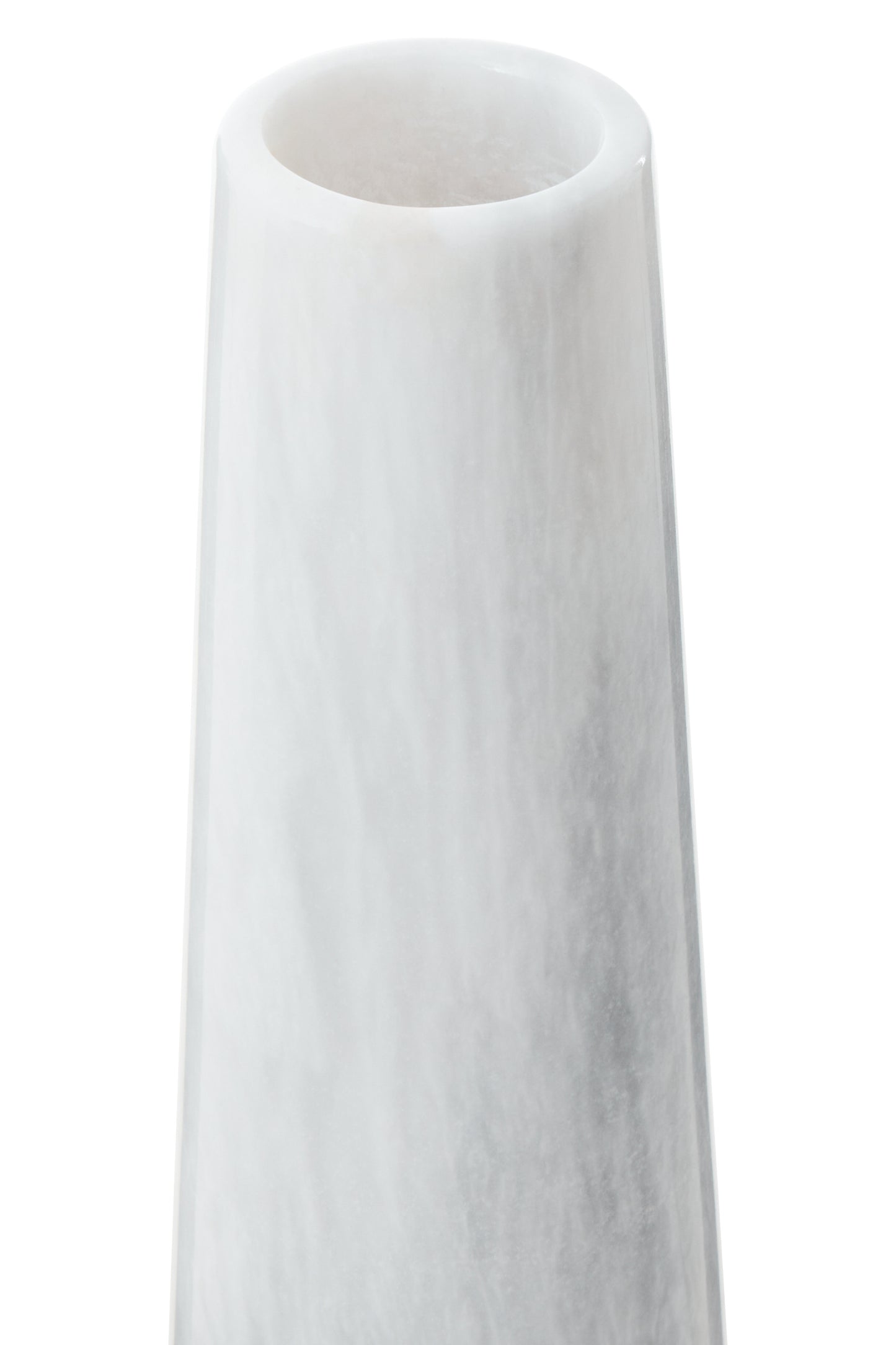 White Aristocratic Marble Tapered Vase