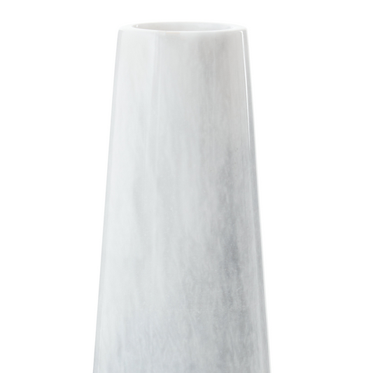 White Aristocratic Marble Tapered Vase