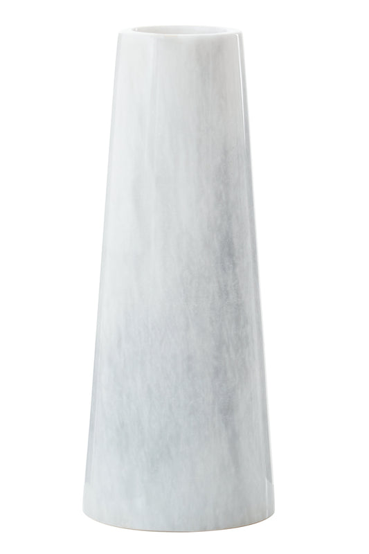 White Aristocratic Marble Tapered Vase