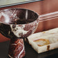 Red Aristocratic Large Marble Pedestal Bowl