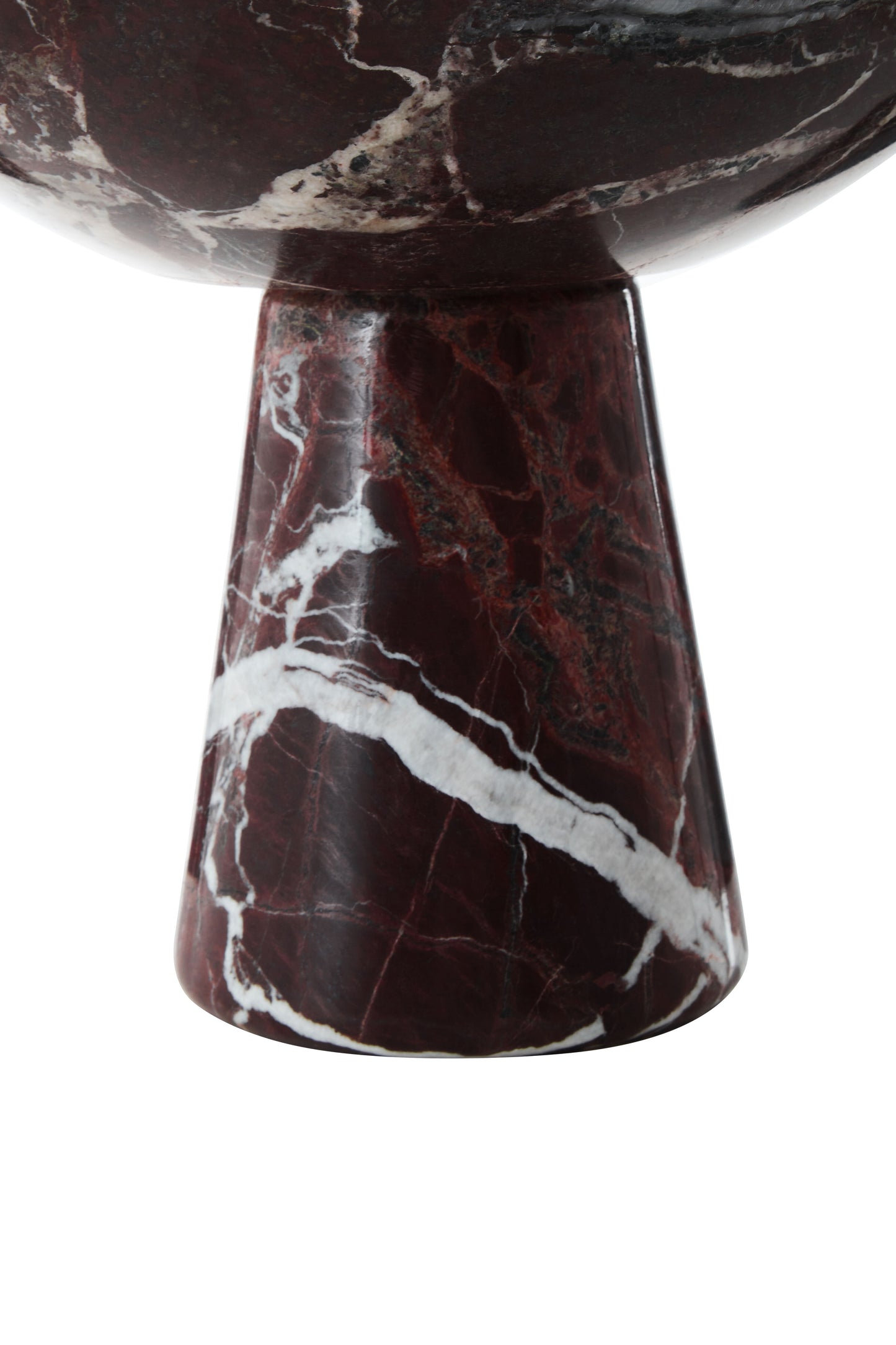 Red Aristocratic Large Marble Pedestal Bowl