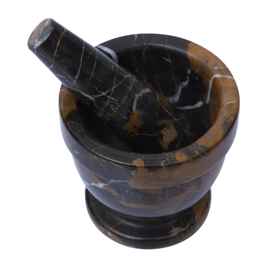 Black & Gold Aristocratic Marble Mortar and Pestle