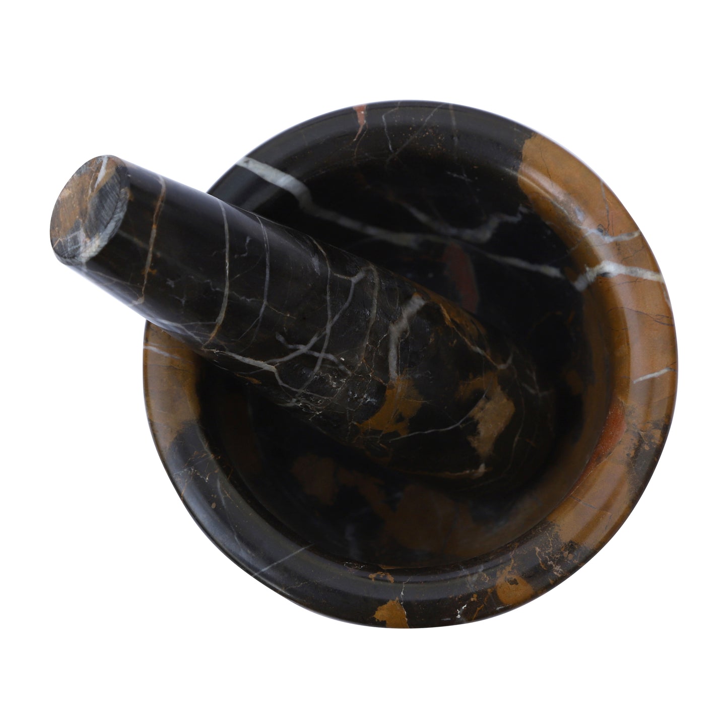 Black & Gold Aristocratic Marble Mortar and Pestle