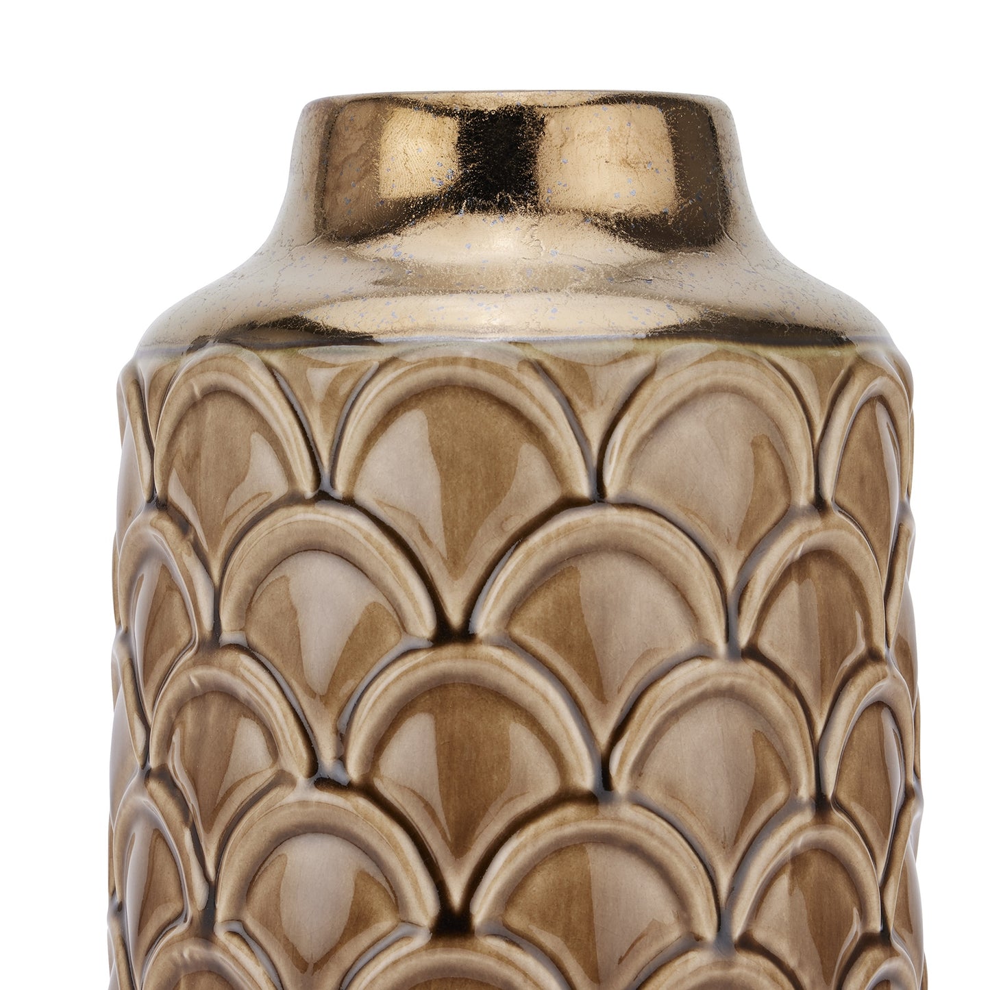 Seville Collection Short Caramel Scalloped Vase