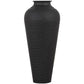 Matt Black Small Hammered Vase With Lid