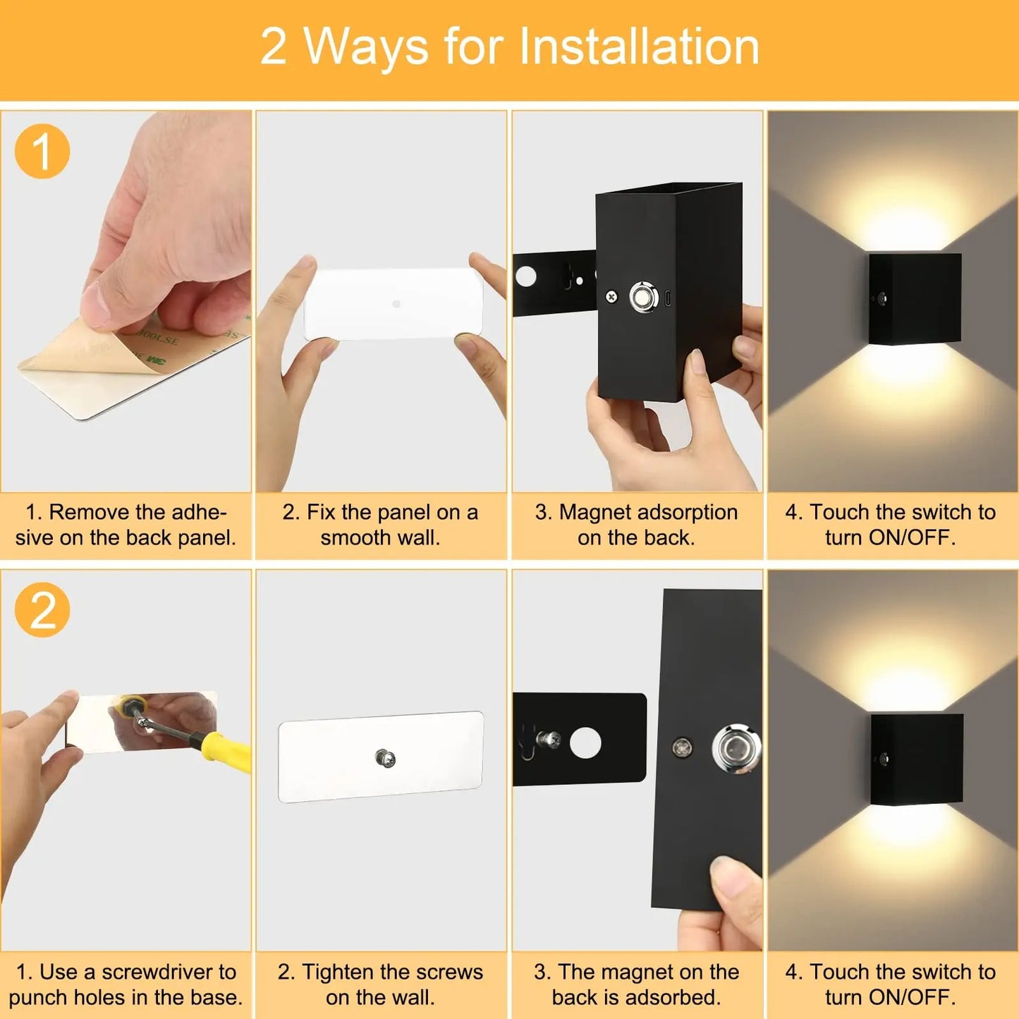 Rechargeable Up Down Wall Lights - New